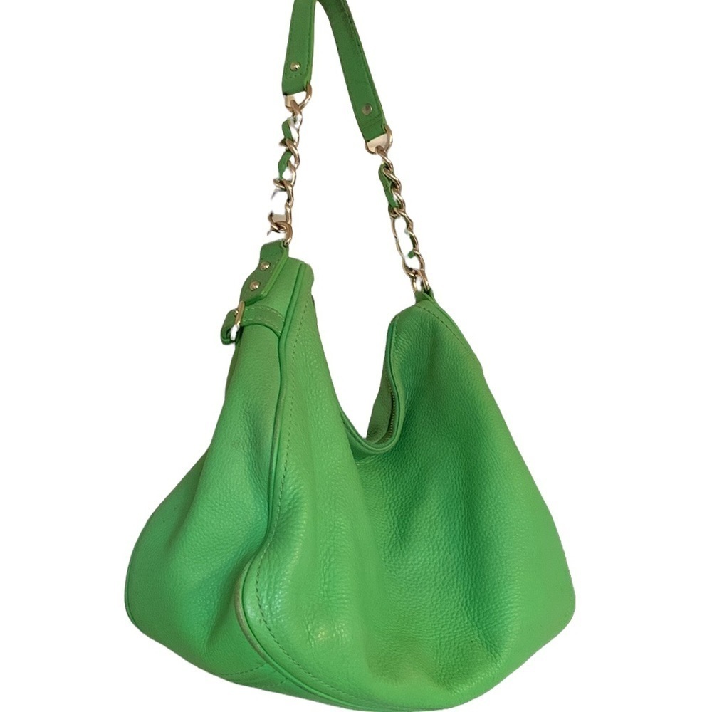 Kate Spade Cobble Hill Finley Hobo Pebbled Leather Shoulder Bag Shamrock Green - Picture 2 of 16